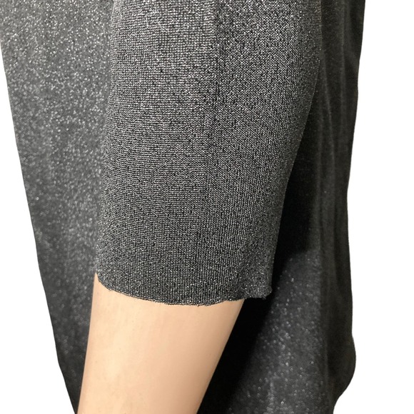 Ted Baker London Blouse Womens Size 0 Asymmetric Black Shimmer Sparkle - Picture 12 of 14